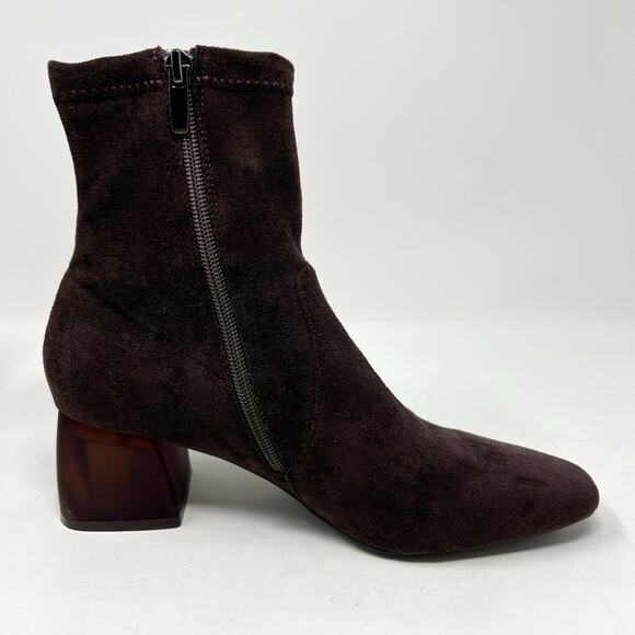 Silent D Anthropologie Maretolp Heeled Ankle Boots Booties Brown Suede EU 37 6.5 - Picture 7 of 13